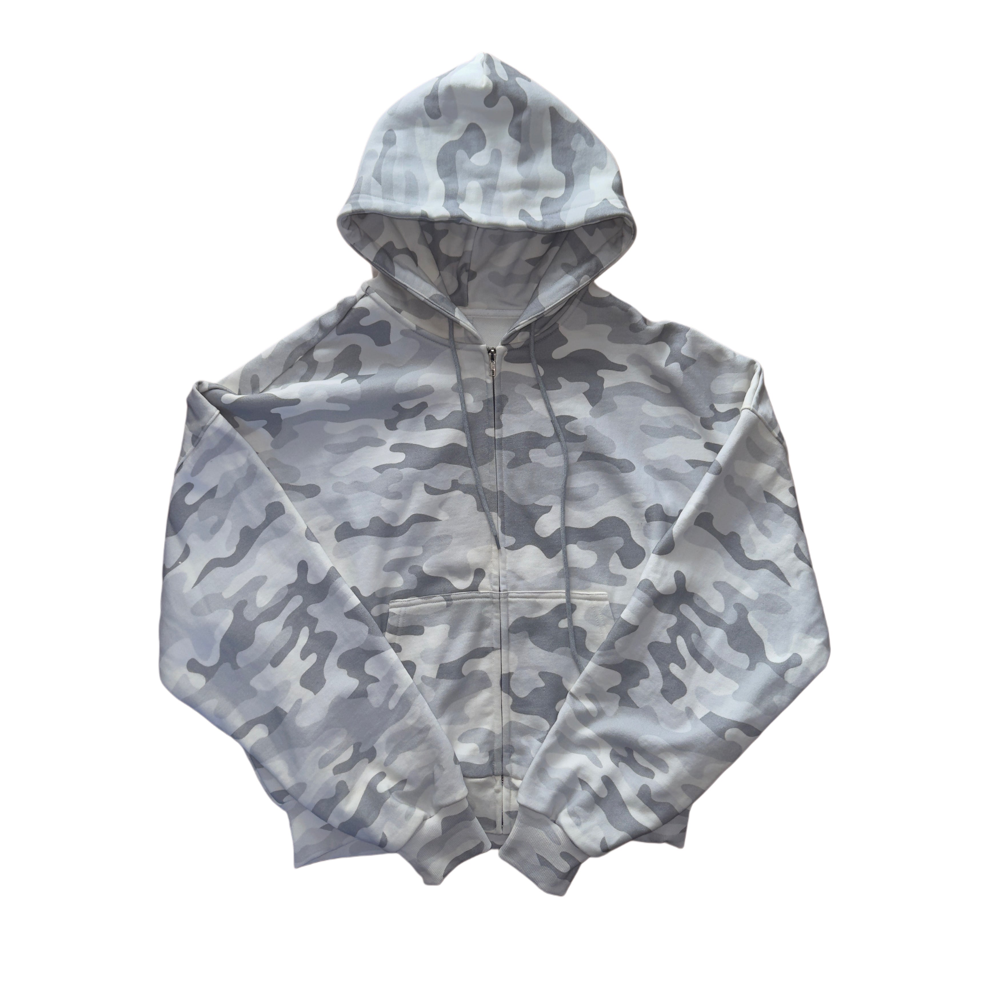 WHITE CAMO ZIP UP